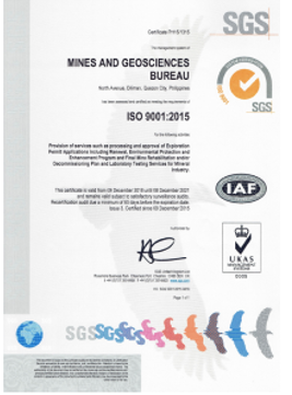 Quality certificate